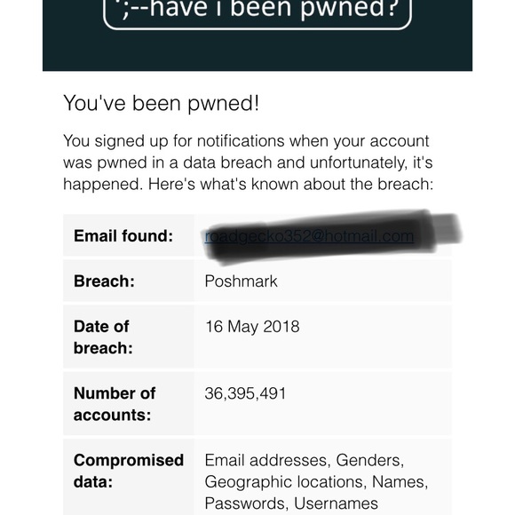 Poshmark data breach - Picture 1 of 1
